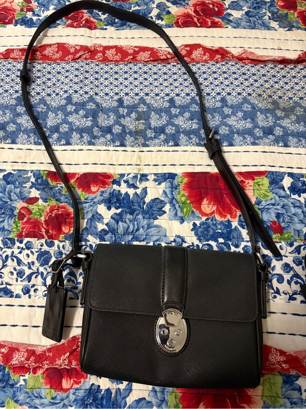 Tumi new w tags Classic Black Crossbody Shoulder Bag with Silver Hardware